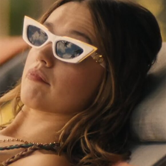 NWT VALENTINO V-GOLDCUT-I WHITE CAT EYE WOMEN SUNGLASSES VALENTINO VLS-113D - Picture 3 of 6